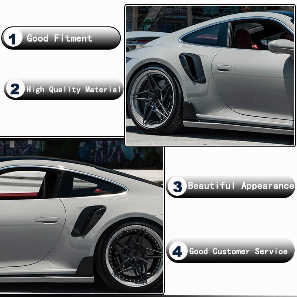 Porsche 911 992 2019UP Side Fender Vents Dry Carbon Fiber-Ahacarbon