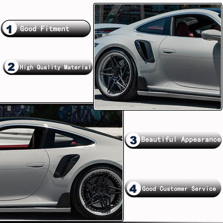 Porsche 911 992 2019UP Side Fender Vents Dry Carbon Fiber-Ahacarbon