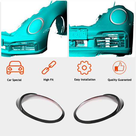 Porsche 911 992 Carrera 4 GTS Turbo S 2019+ Headlight Eyebrows Lamp Eyelids Dry Carbon Fiber-Ahacarbon
