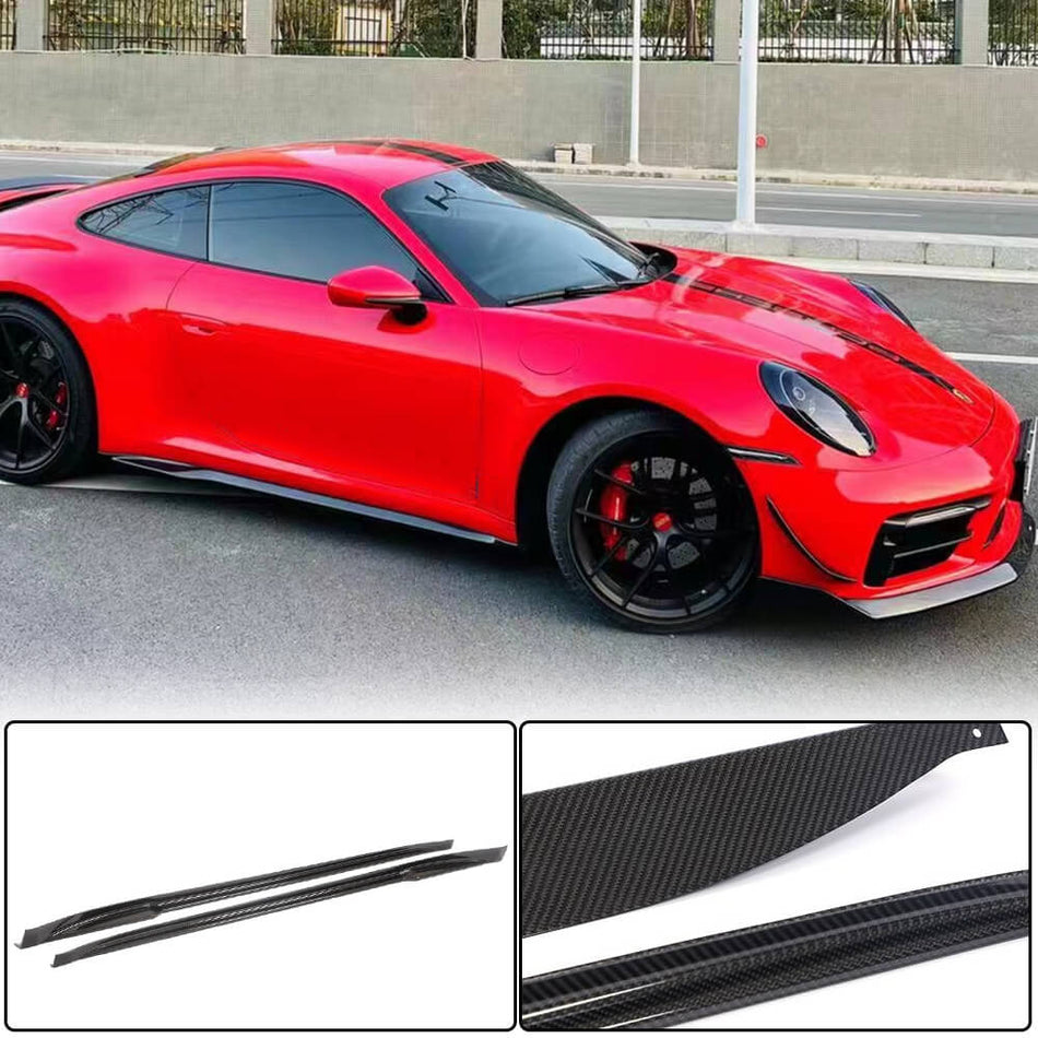 Porsche 911 992 Carrera 4 S 4S Coupe 2-Door 2019-2020 Side Skirts Dry Carbon Fiber-Ahacarbon