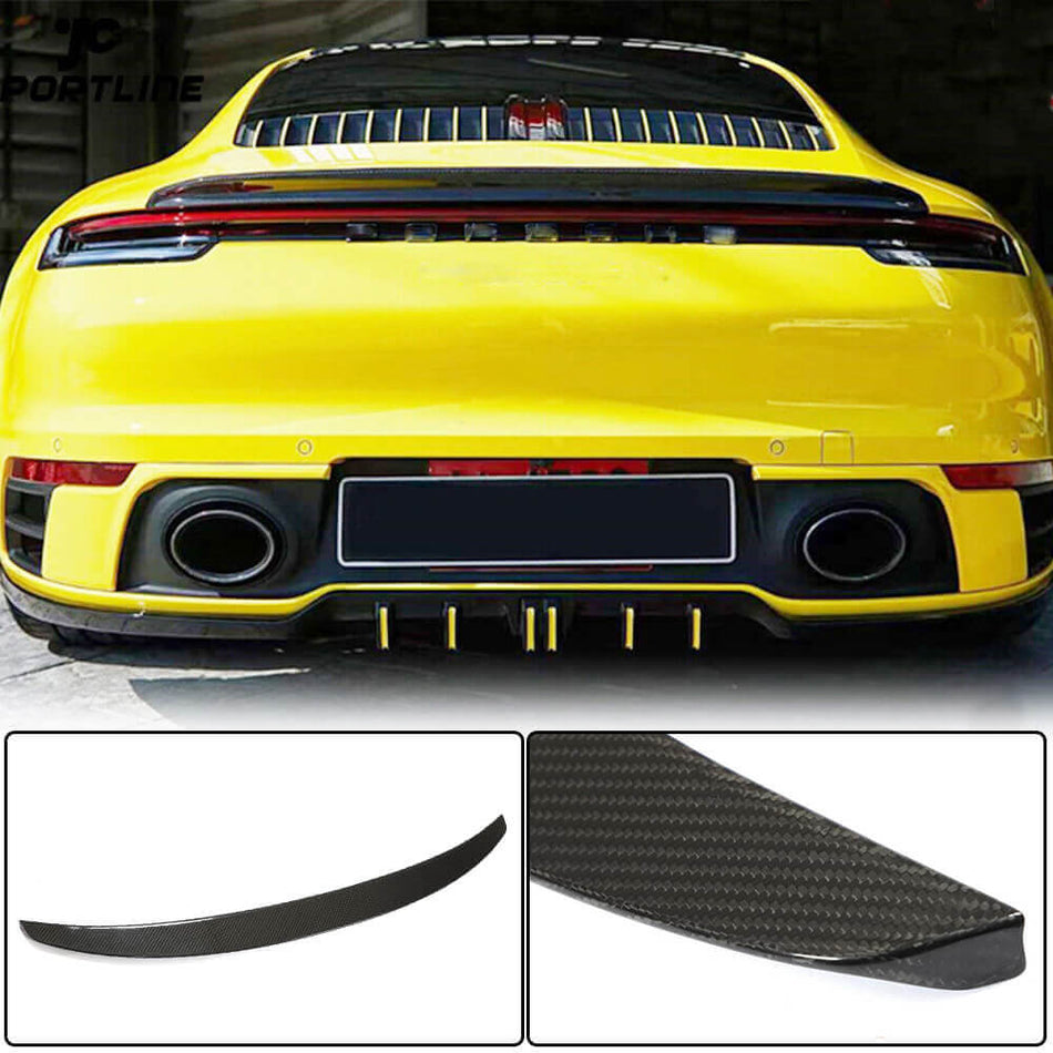 Porsche 911 992 Carrera Turbo S 4S 2019-2023 Rear Trunk Spoiler Dry Carbon Fiber-Ahacarbon
