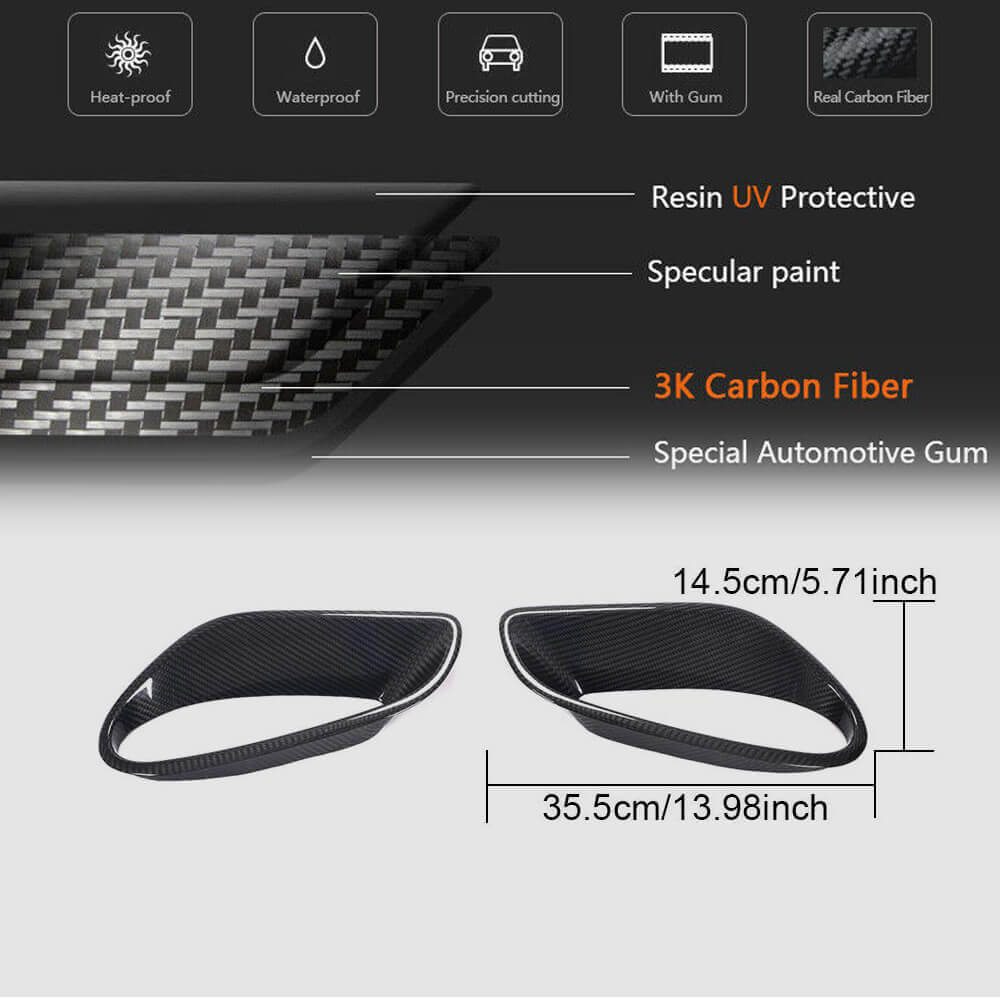 Porsche 911 Turbo S 2014-2016 Side Air Intake Vents Dry Carbon Fiber-Ahacarbon