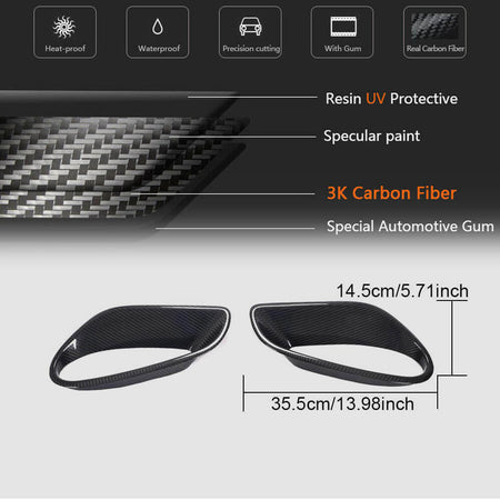 Porsche 911 Turbo S 2014-2016 Side Air Intake Vents Dry Carbon Fiber-Ahacarbon