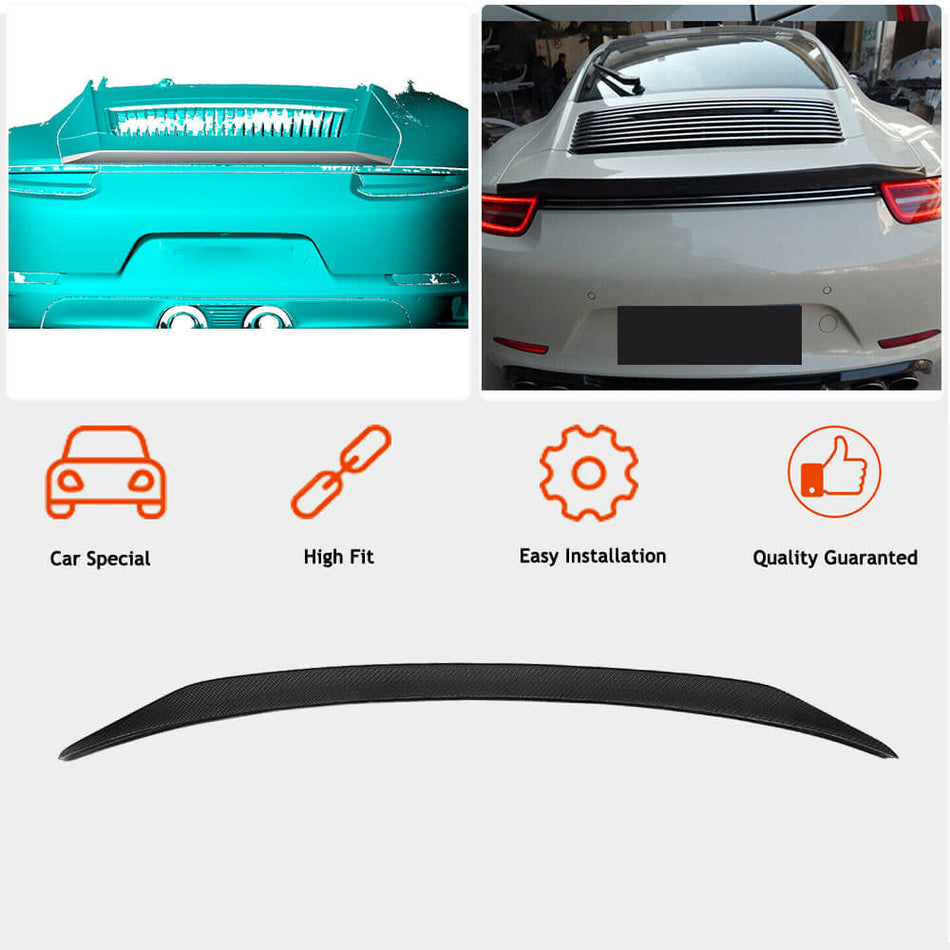 Porsche 911 (991) 991.2 2012-2018 Rear Trunk Spoiler Carbon Fiber-Ahacarbon