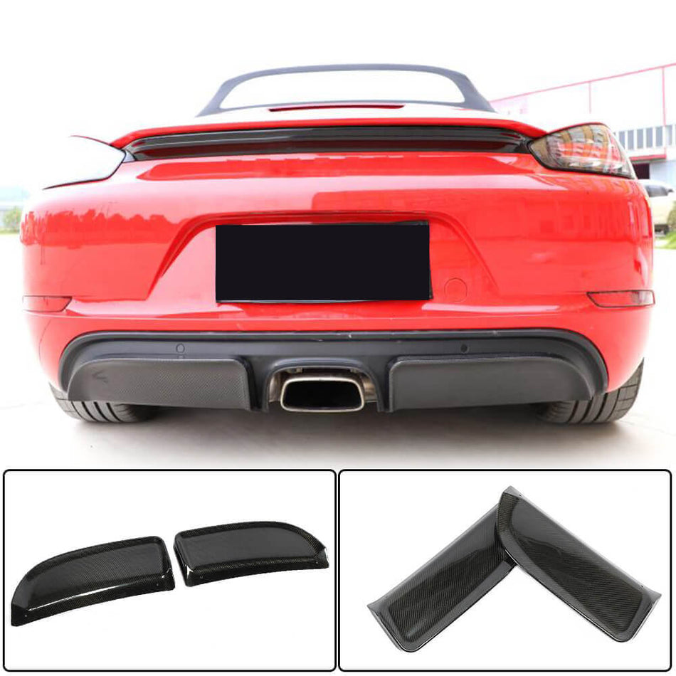 Porsche 718 (982) Boxster Cayman 2016-2019 Rear Bumper Diffuser Carbon Fiber-Ahacarbon