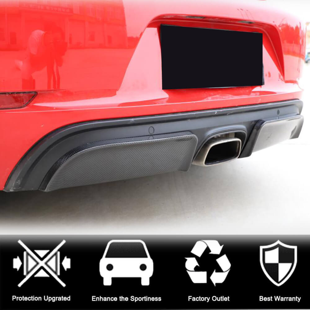 Porsche 718 (982) Boxster Cayman 2016-2019 Rear Bumper Diffuser Carbon Fiber-Ahacarbon