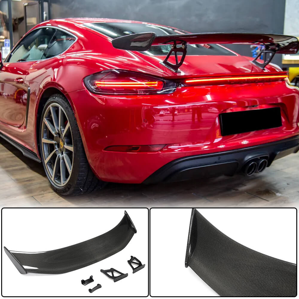 Porsche 718 981 982 986 987 Cayman GT4 Rear Trunk Spoiler Carbon Fiber-Ahacarbon