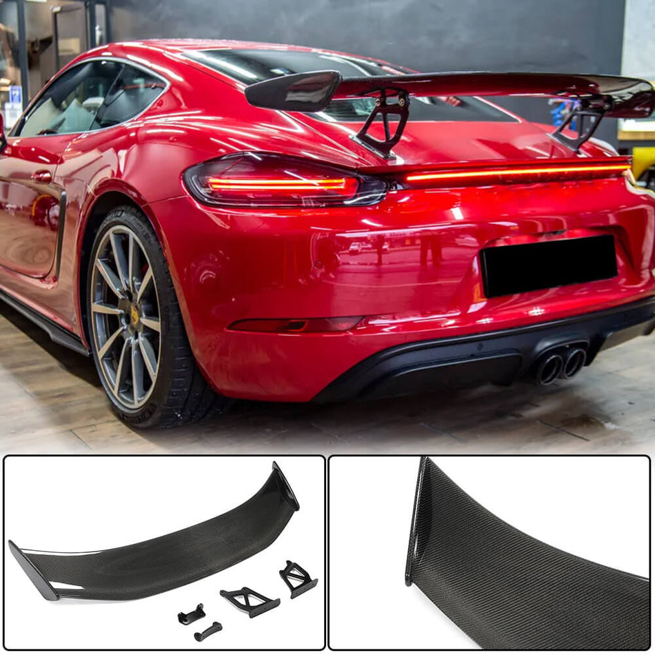 Porsche 718 981 982 986 987 Cayman GT4 Rear Trunk Spoiler Carbon Fiber-Ahacarbon