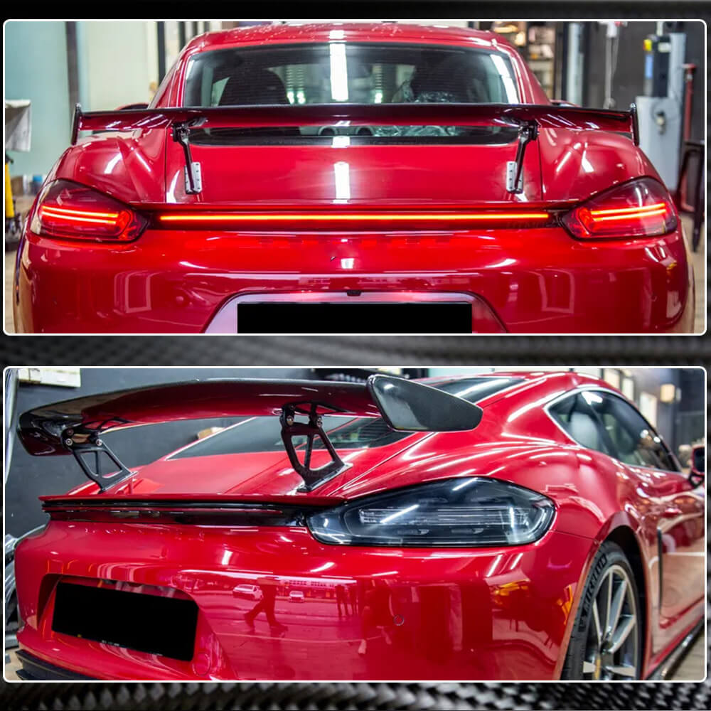 Porsche 718 981 982 986 987 Cayman GT4 Rear Trunk Spoiler Carbon Fiber-Ahacarbon