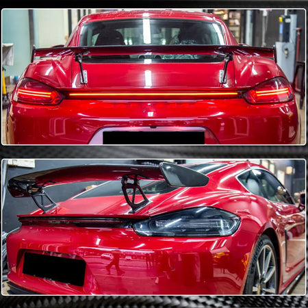 Porsche 718 981 982 986 987 Cayman GT4 Rear Trunk Spoiler Carbon Fiber-Ahacarbon