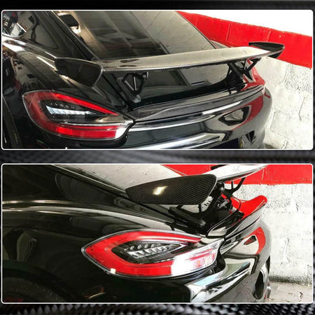 Porsche 718 981 982 986 987 Cayman GT4 Rear Trunk Spoiler Carbon Fiber-Ahacarbon