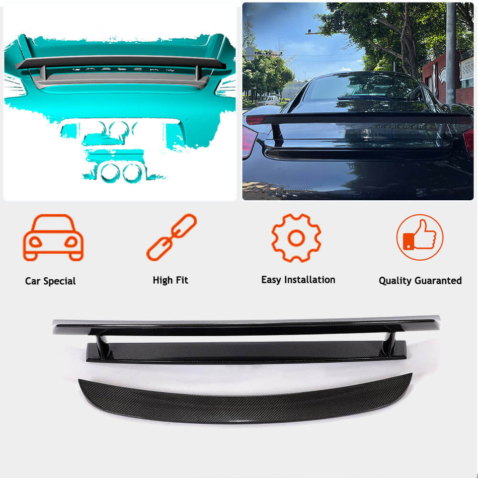 Porsche 987 Cayman Coupe Rear 2005-2012 Trunk Spoiler Carbon Fiber/FRP-Ahacarbon