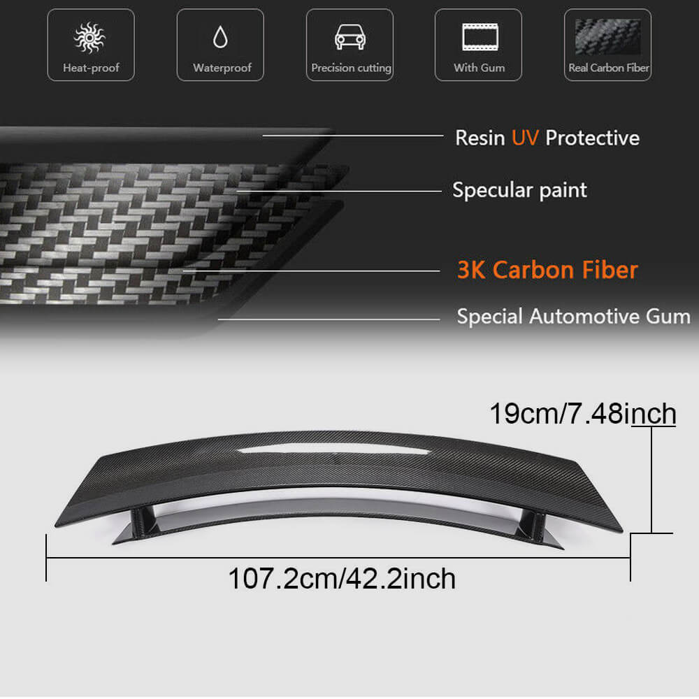 Porsche 987 Cayman Coupe Rear 2005-2012 Trunk Spoiler Carbon Fiber/FRP-Ahacarbon