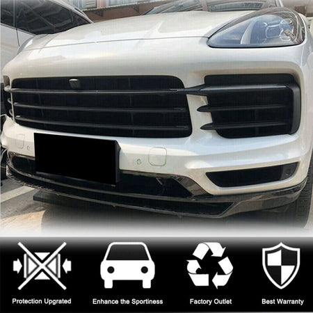 Porsche Cayenne 2018-2021 Front Bumper Lip Carbon Fiber-Ahacarbon