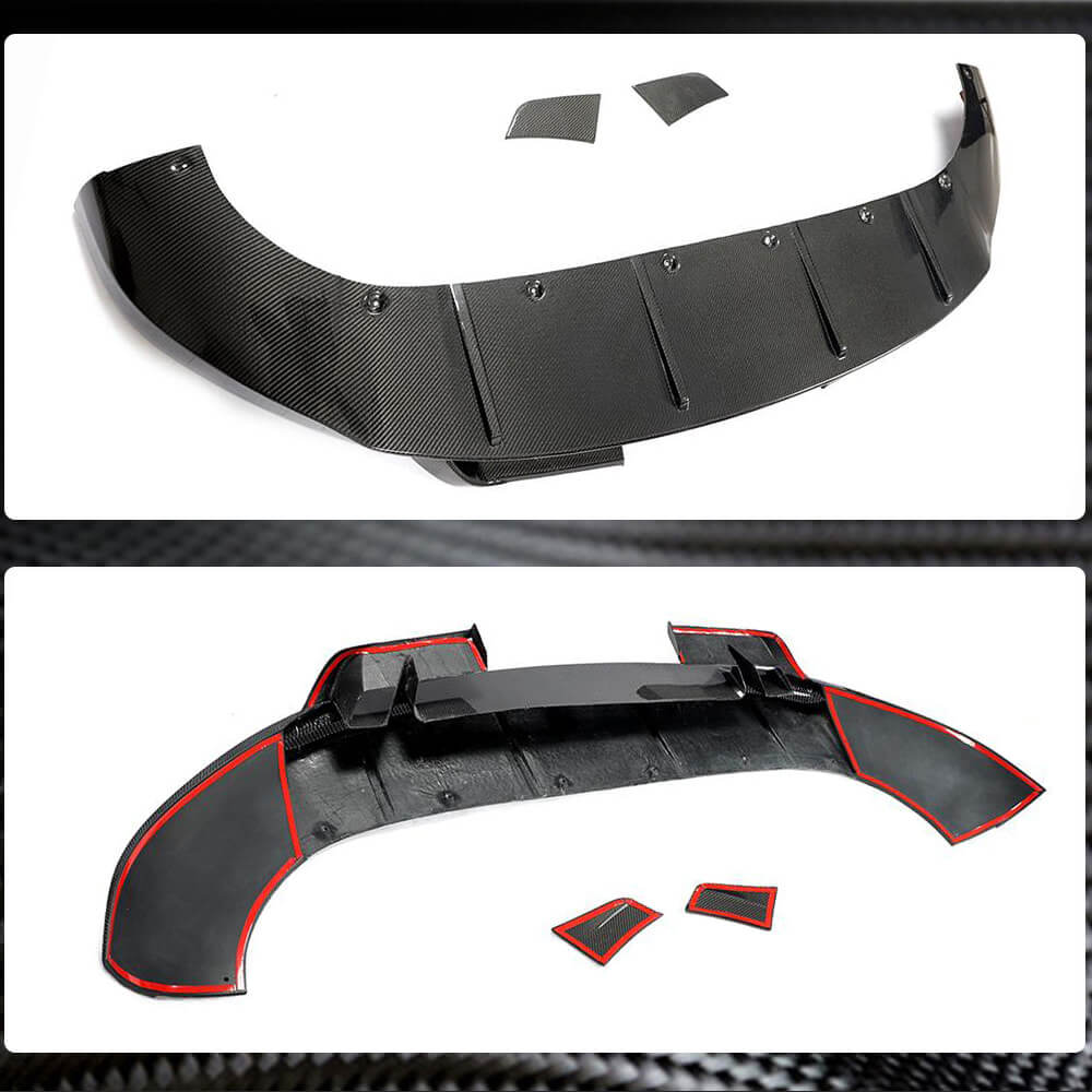 Porsche Cayenne 2018-2021 Front Bumper Lip Carbon Fiber-Ahacarbon