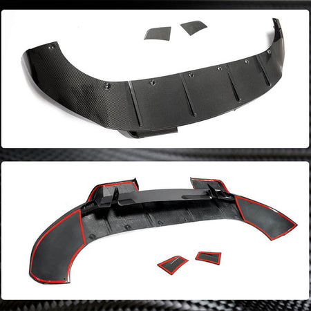 Porsche Cayenne 2018-2021 Front Bumper Lip Carbon Fiber-Ahacarbon