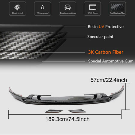 Porsche Cayenne 2018-2021 Front Bumper Lip Carbon Fiber-Ahacarbon