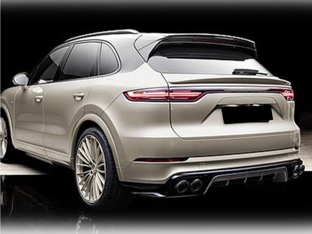 Porsche Cayenne (9Y0/9Y3) 2018-2023 Rear Bumper Diffuser Lip Carbon Fiber-Ahacarbon