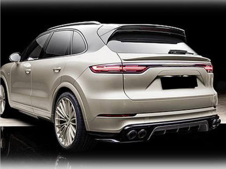 Porsche Cayenne (9Y0/9Y3) 2018-2023 Rear Bumper Diffuser Lip Carbon Fiber-Ahacarbon
