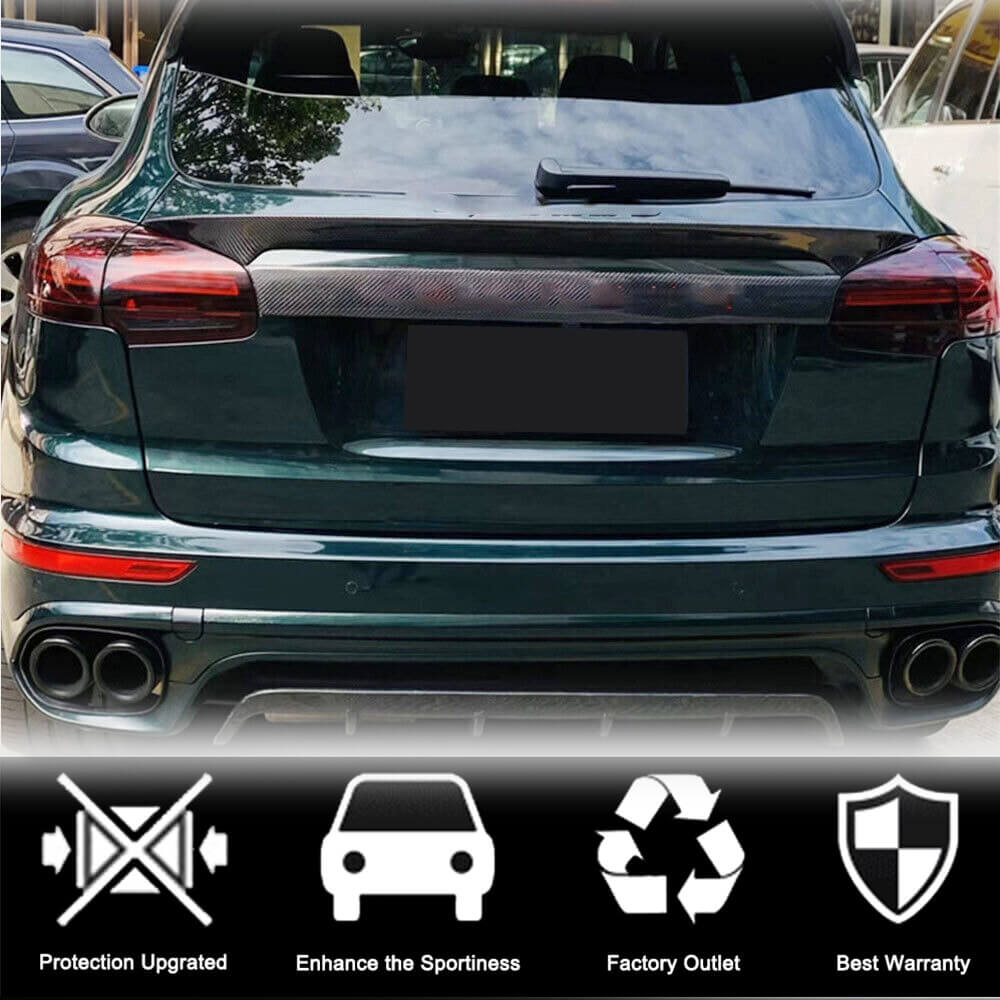 Porsche Cayenne 958 2015-2018 Rear Middle Spoiler Carbon Fiber-Ahacarbon