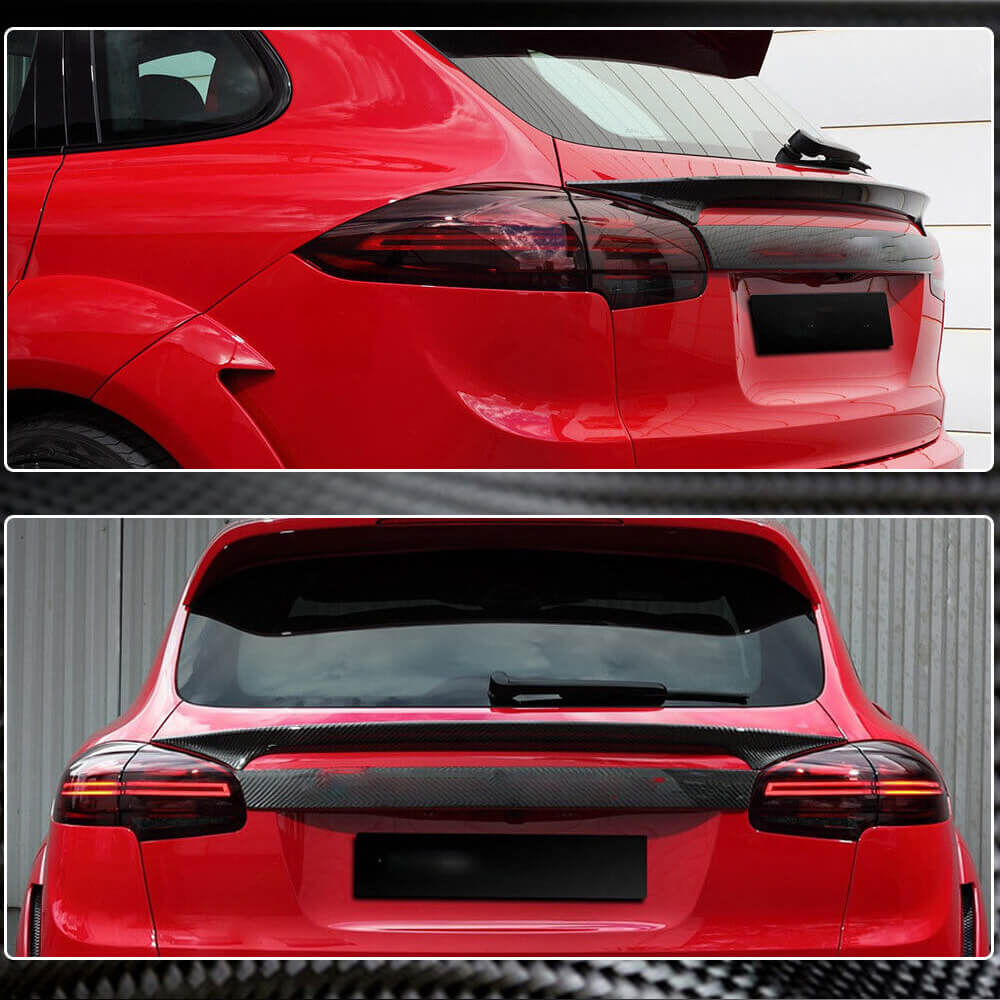 Porsche Cayenne 958 2015-2018 Rear Middle Spoiler Carbon Fiber-Ahacarbon