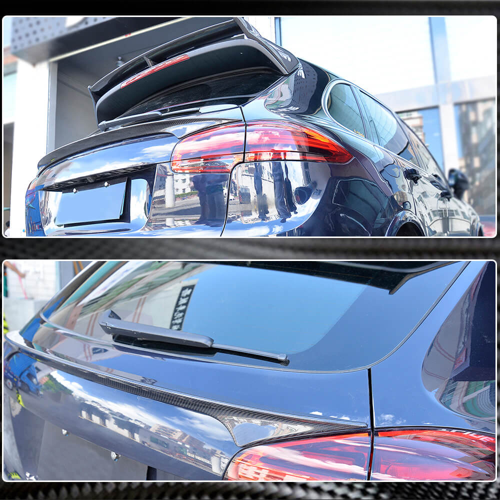 Porsche Cayenne 958 2015-2018 Rear Middle Spoiler Carbon Fiber-Ahacarbon