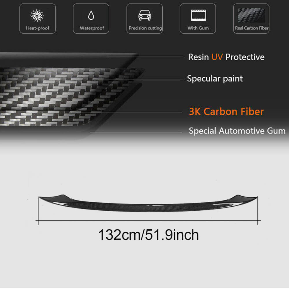 Porsche Cayenne 958 2015-2018 Rear Middle Spoiler Carbon Fiber-Ahacarbon