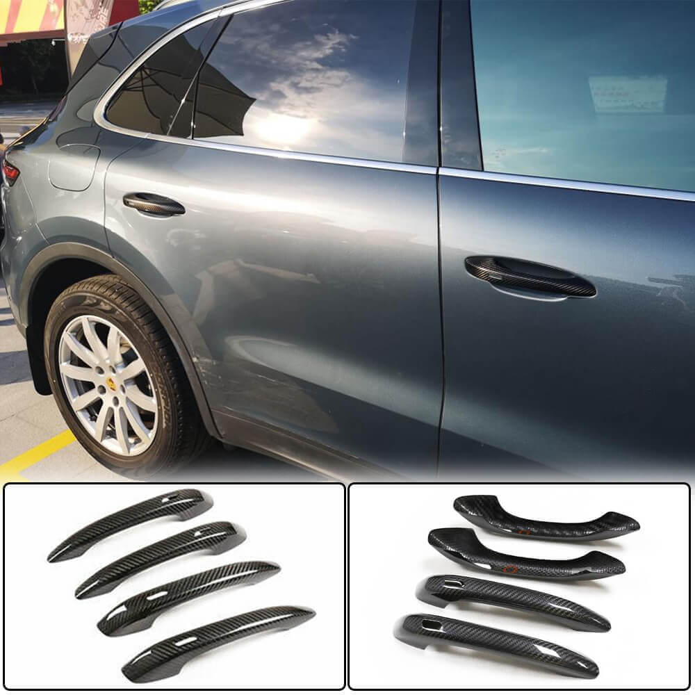 Porsche Cayenne 2018-2021 Door Handle Cover Dry Carbon Fiber-Ahacarbon