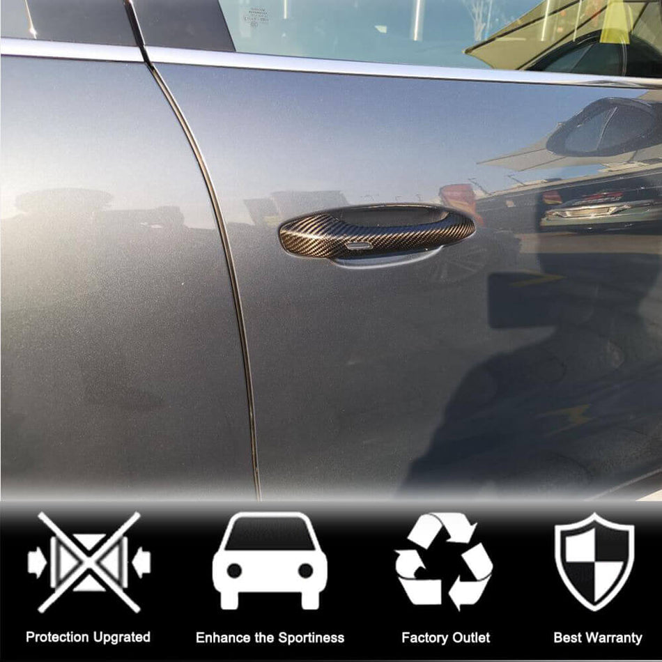 Porsche Cayenne 2018-2021 Door Handle Cover Dry Carbon Fiber-Ahacarbon