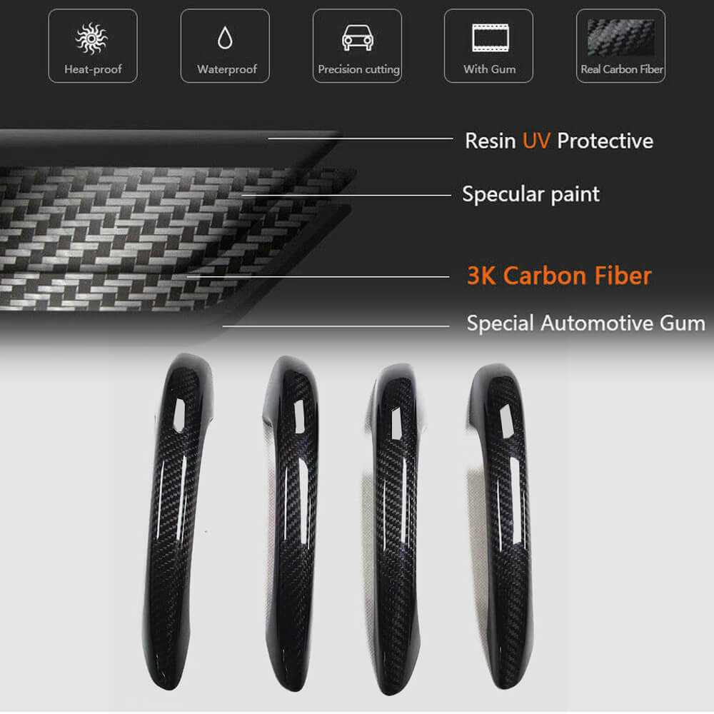 Porsche Cayenne 2018-2021 Door Handle Cover Dry Carbon Fiber-Ahacarbon