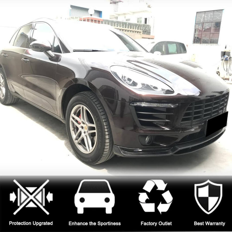 Porsche Macan 2014-2017 Front Bumper Lip Carbon Fiber/FRP-Ahacarbon