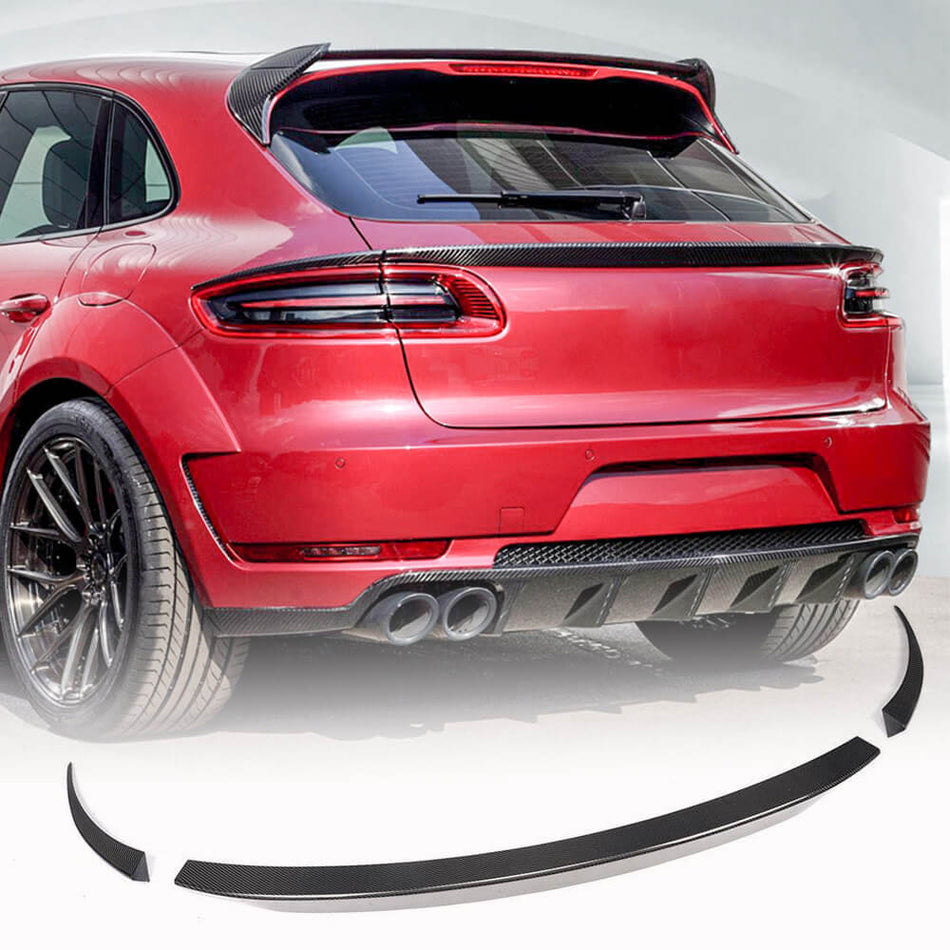 Porsche Macan Sport Utility 4-Door 2014-2018 Rear Middle Spoiler Carbon Fiber/FRP-Ahacarbon
