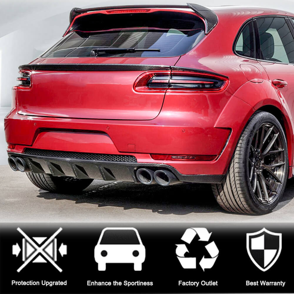 Porsche Macan Sport Utility 4-Door 2014-2018 Rear Middle Spoiler Carbon Fiber/FRP-Ahacarbon