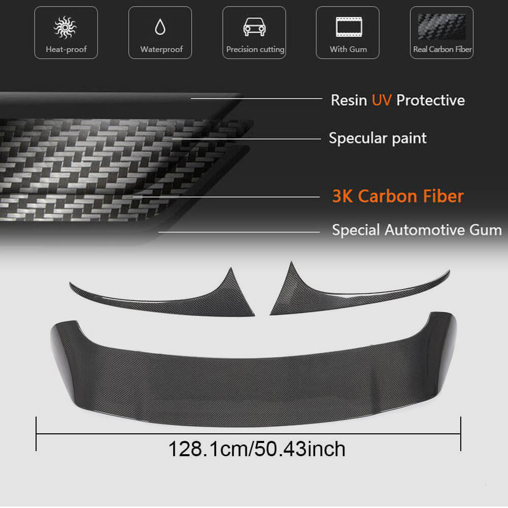 Porsche Macan Base/Turbo/GTS/S Sport Utility 4Door 2014-2024 Rear Roof Spoiler Carbon Fiber-Ahacarbon