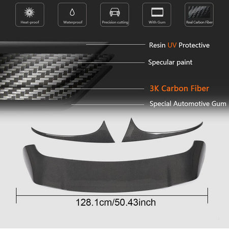 Porsche Macan Base/Turbo/GTS/S Sport Utility 4Door 2014-2024 Rear Roof Spoiler Carbon Fiber-Ahacarbon