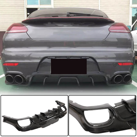 Porsche Panamera 970 Facelift 2014-2016 Rear Bumper Diffuser Carbon Fiber-Ahacarbon
