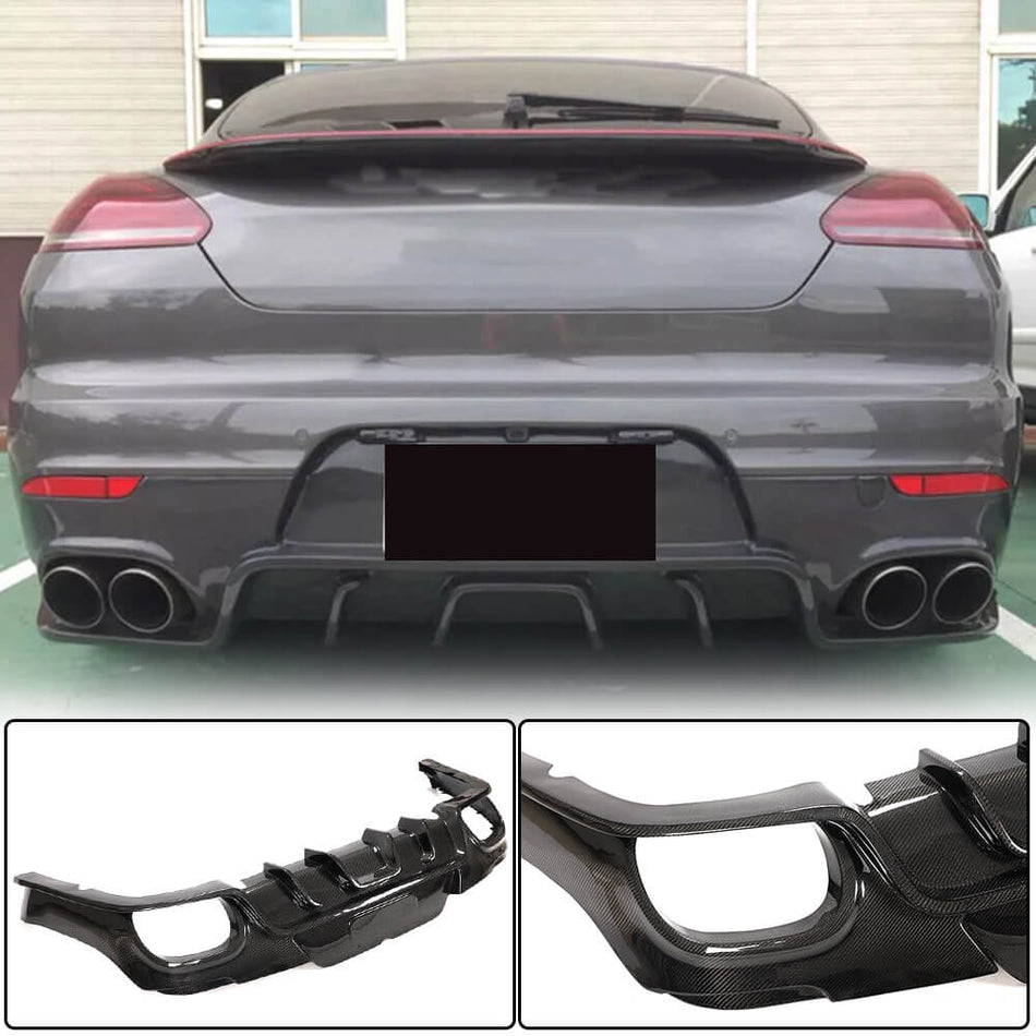 Porsche Panamera 970 Facelift 2014-2016 Rear Bumper Diffuser Carbon Fiber-Ahacarbon