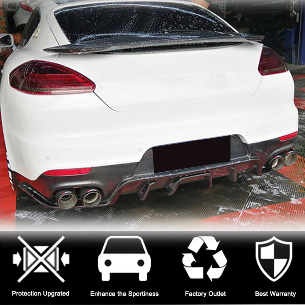 Porsche Panamera 970 Facelift 2014-2016 Rear Bumper Diffuser Carbon Fiber-Ahacarbon
