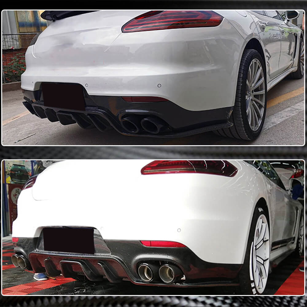 Porsche Panamera 970 Facelift 2014-2016 Rear Bumper Diffuser Carbon Fiber-Ahacarbon