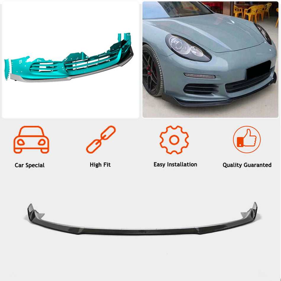 Porsche Panamera 970 Facelift 2014-2016 Front Bumper Lip Carbon Fiber-Ahacarbon