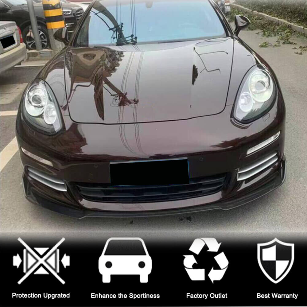 Porsche Panamera 970 Facelift 2014-2016 Front Bumper Lip Carbon Fiber-Ahacarbon