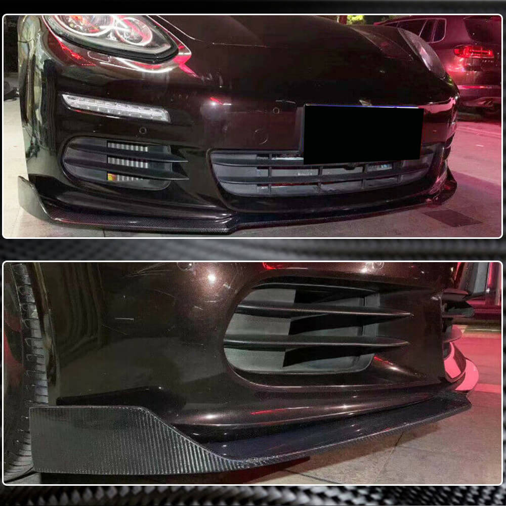 Porsche Panamera 970 Facelift 2014-2016 Front Bumper Lip Carbon Fiber-Ahacarbon