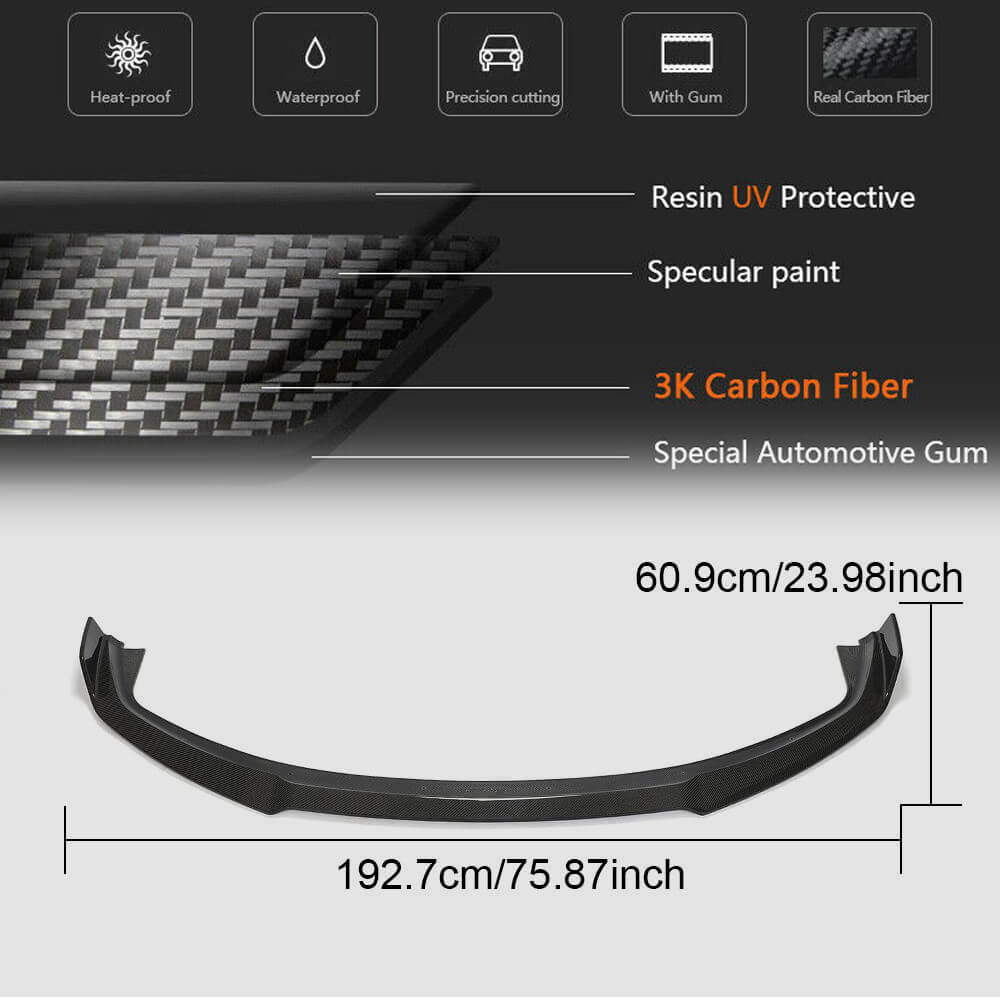Porsche Panamera 970 Facelift 2014-2016 Front Bumper Lip Carbon Fiber-Ahacarbon