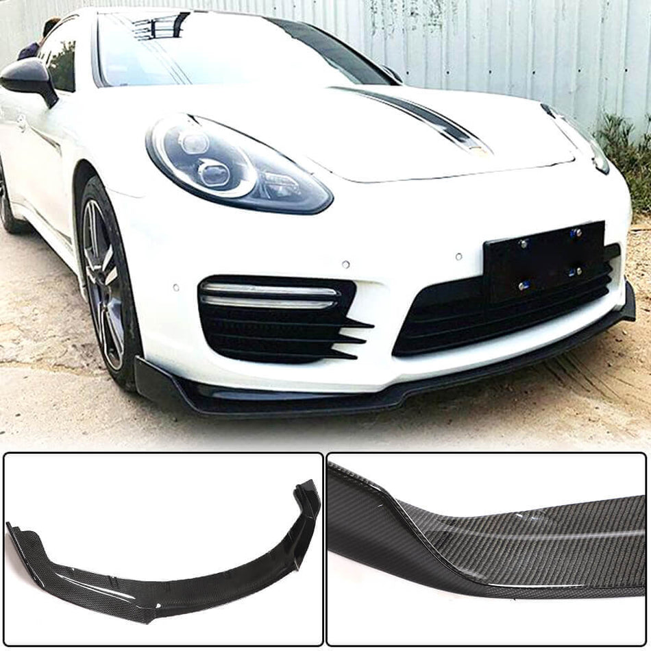 Porsche Panamera 970 GTS Turbo S Facelift 2014-2016 Front Bumper Lip Carbon Fiber-Ahacarbon
