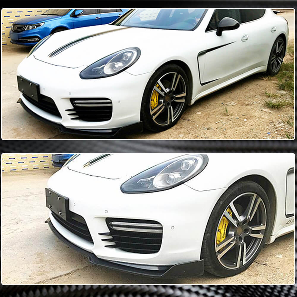 Porsche Panamera 970 GTS Turbo S Facelift 2014-2016 Front Bumper Lip Carbon Fiber-Ahacarbon