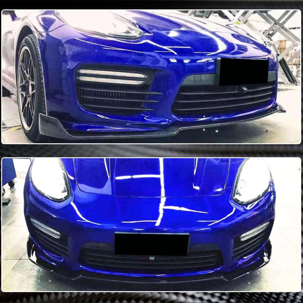 Porsche Panamera 970 GTS Turbo S Facelift 2014-2016 Front Bumper Lip Carbon Fiber-Ahacarbon