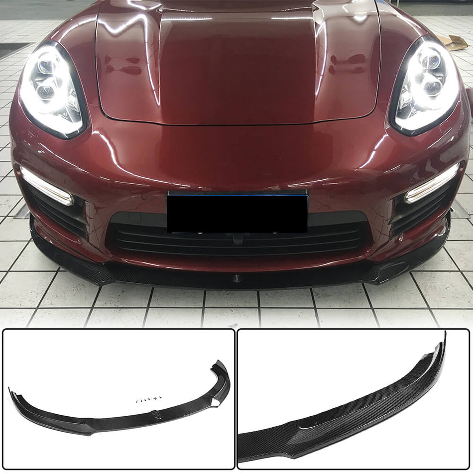 Porsche Panamera 970 GTS Turbo S 2014-2016 Front Bumper Lip Carbon Fiber-Ahacarbon