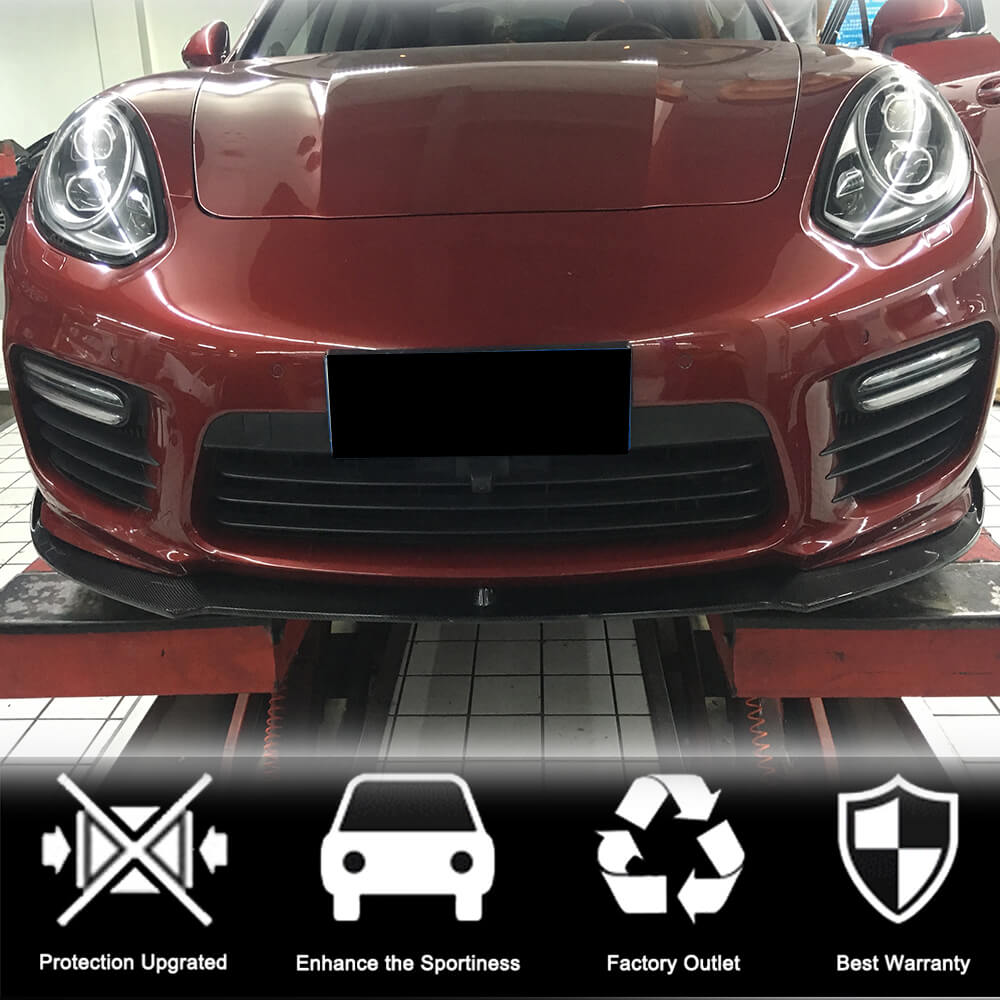 Porsche Panamera 970 GTS Turbo S 2014-2016 Front Bumper Lip Carbon Fiber-Ahacarbon