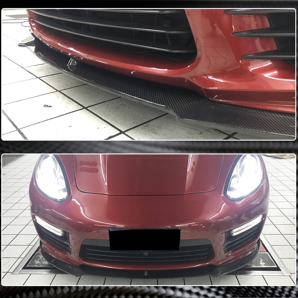 Porsche Panamera 970 GTS Turbo S 2014-2016 Front Bumper Lip Carbon Fiber-Ahacarbon