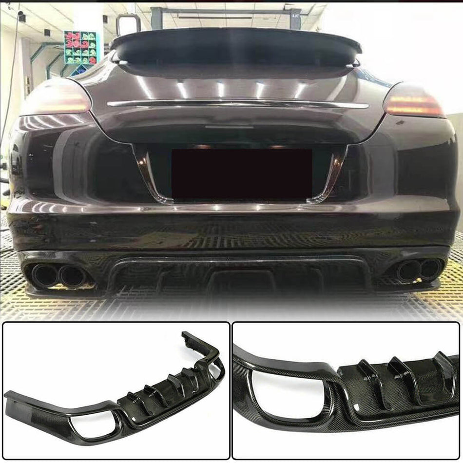 Porsche Panamera 970 Pre-facelift 2010-2013 Rear Bumper Diffuser Carbon Fiber-Ahacarbon